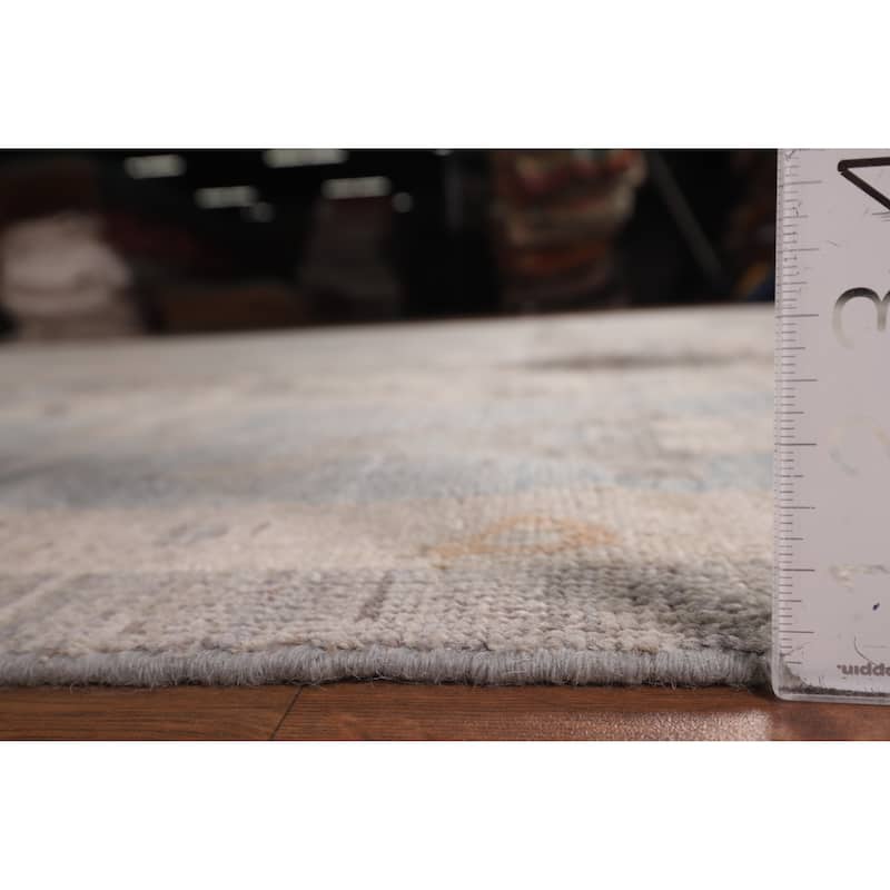 Gray Oushak Turkish Large Area Rug Hand-Knotted Wool Carpet - 10'1"x 13'8"