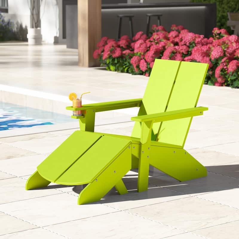 Coastin Modern Poly Adirondack Chair With Ottoman
