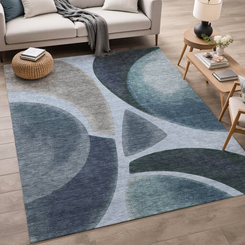 Machine Washable Indoor/ Outdoor Modern Hays Chantille Rug