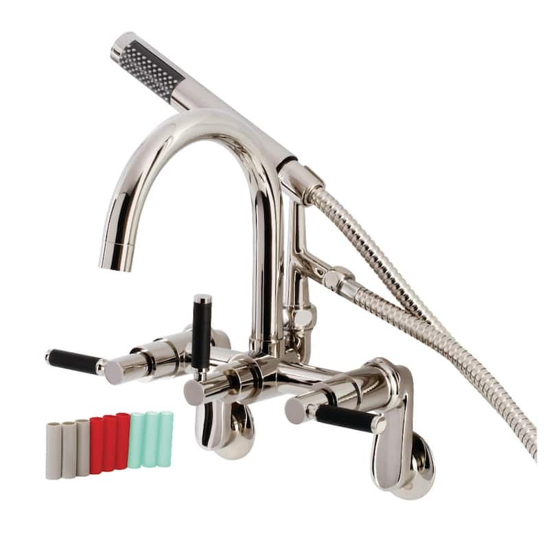 Kingston Brass Kaiser Wall Mounted Clawfoot Tub Filler � Includes Hand - Polished Nickel