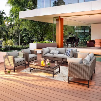 Patio Festival Right-Angle 10-Piece Outdoor Conversation Set