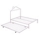 preview thumbnail 8 of 7, Full Size Metal Platform Bed,House-Shaped Headboard Design,twin size trundle,Pink