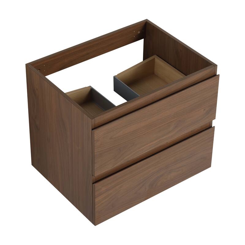 Vanity with Thick Edge Resin Sink, Soft-Close Drawers, Water-Resistant Melamine Surface (Sink and Cabinet Only)