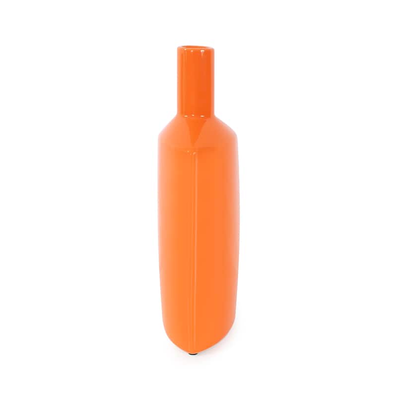 Allan Andrews Contemporary Glossy Orange Ceramic Vase
