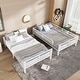preview thumbnail 23 of 27, White Metal Bunk Bed Frame for Teens and Adults with Metal Slats