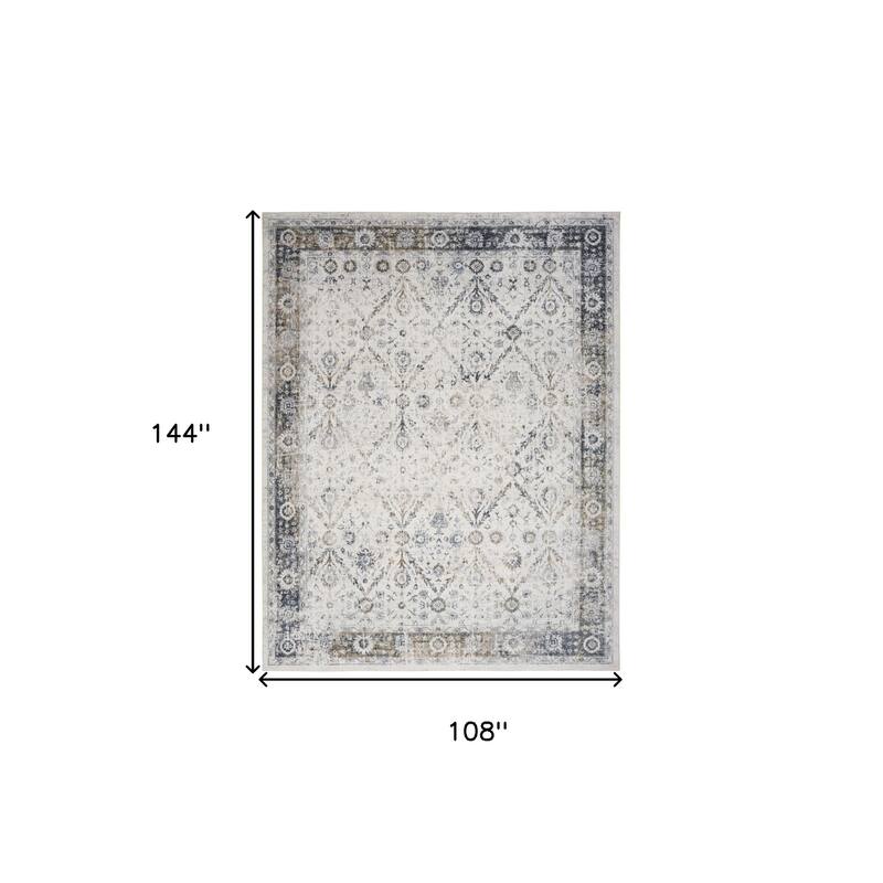 Mibiy Power Loomed Distressed Floral Low Pile Area Rug By HomeRoots