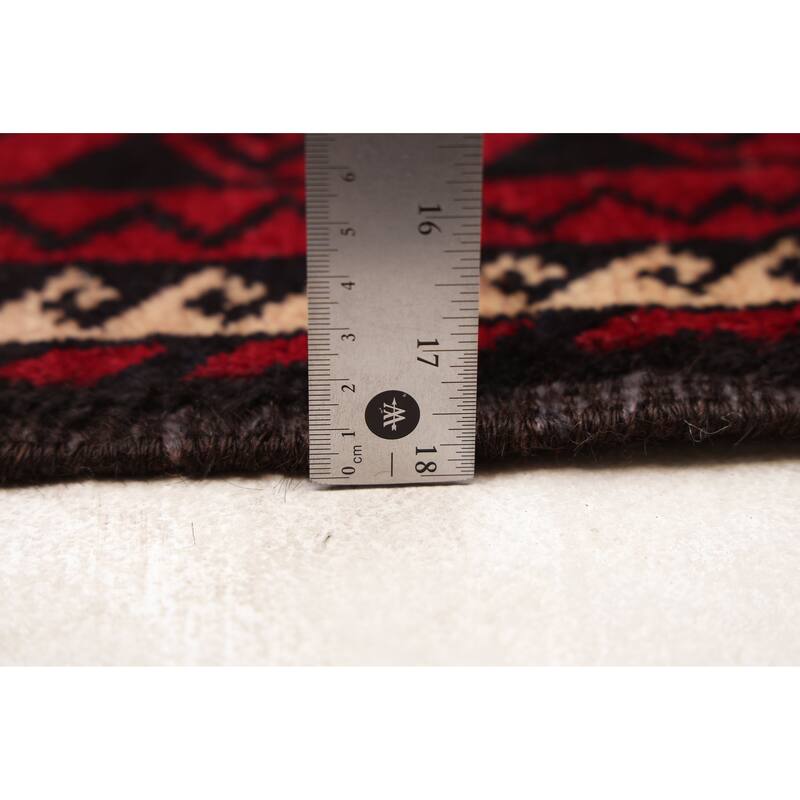 ECARPETGALLERY Hand-knotted Baluch Red Wool Rug - 3'8 x 7'6