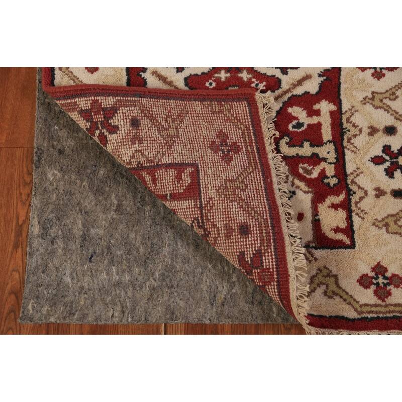 Red Oushak Indian Runner Rug Handmade Wool Carpet - 2'6"x 7'10"