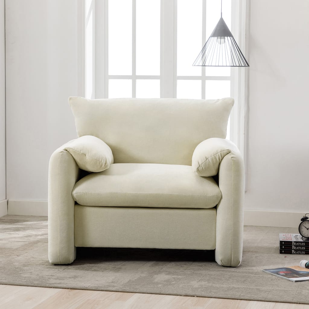 Modern Style Chenille Oversized Armchair Accent Chair Single Sofa Lounge Chair 38.6'' W for Living Room, Bedroom