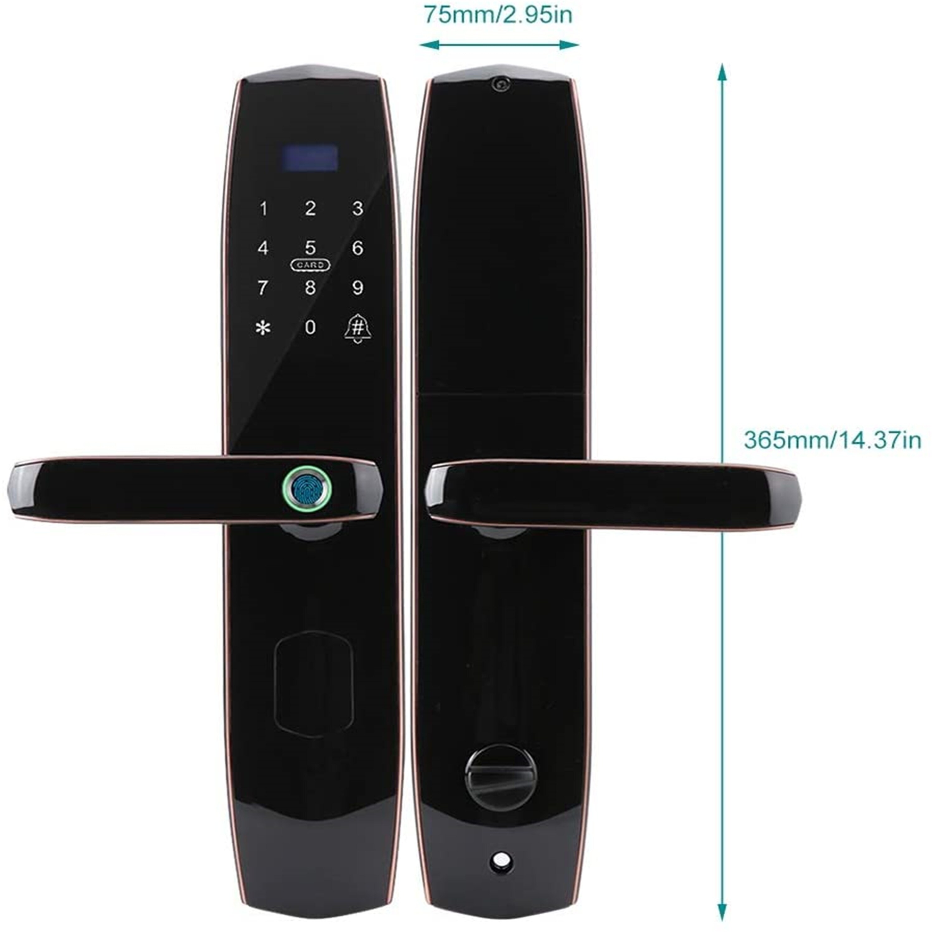 Huakii 360 Degrees Fingerprint Pressing Password/Fingerprint Unlocked Anti‑Theft Password Lock Home Security Office Drawer 1 Second Fast Identify Smart Lock