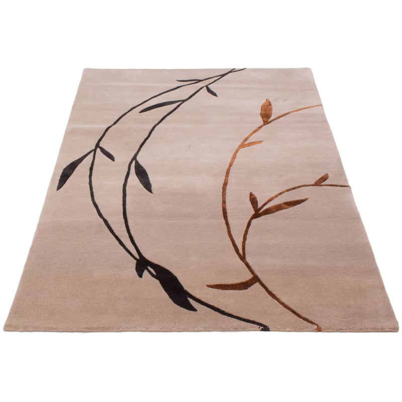 ECARPETGALLERY Hand Tufted Timeless Grey Viscose, Wool Rug - 5'0 x 7'11