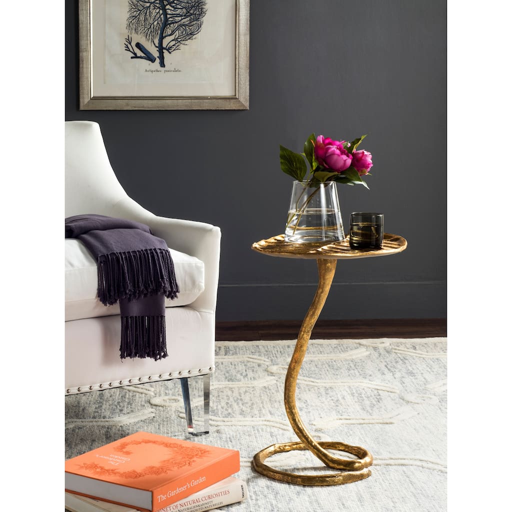 SAFAVIEH Sharlene Gold Side Table - 15" x 13" x 21" - 15Wx13Dx21H