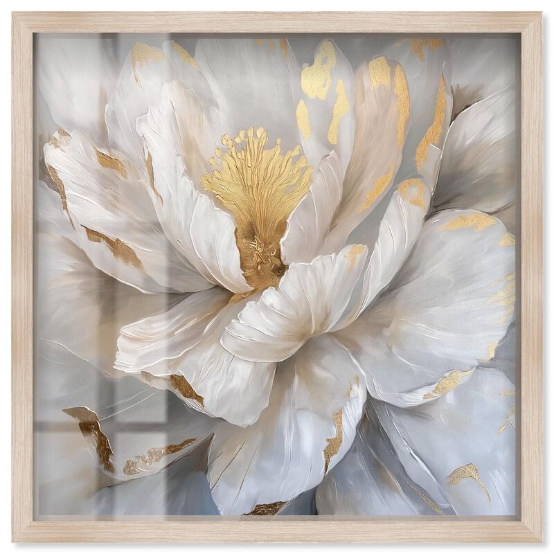 Golden Veins of Grace Shadowbox by Art Remedy - Natural - 12" x 12"