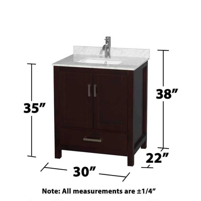 Wyndham Collection Sheffield 30" Freestanding Vanity Set with Hardwood