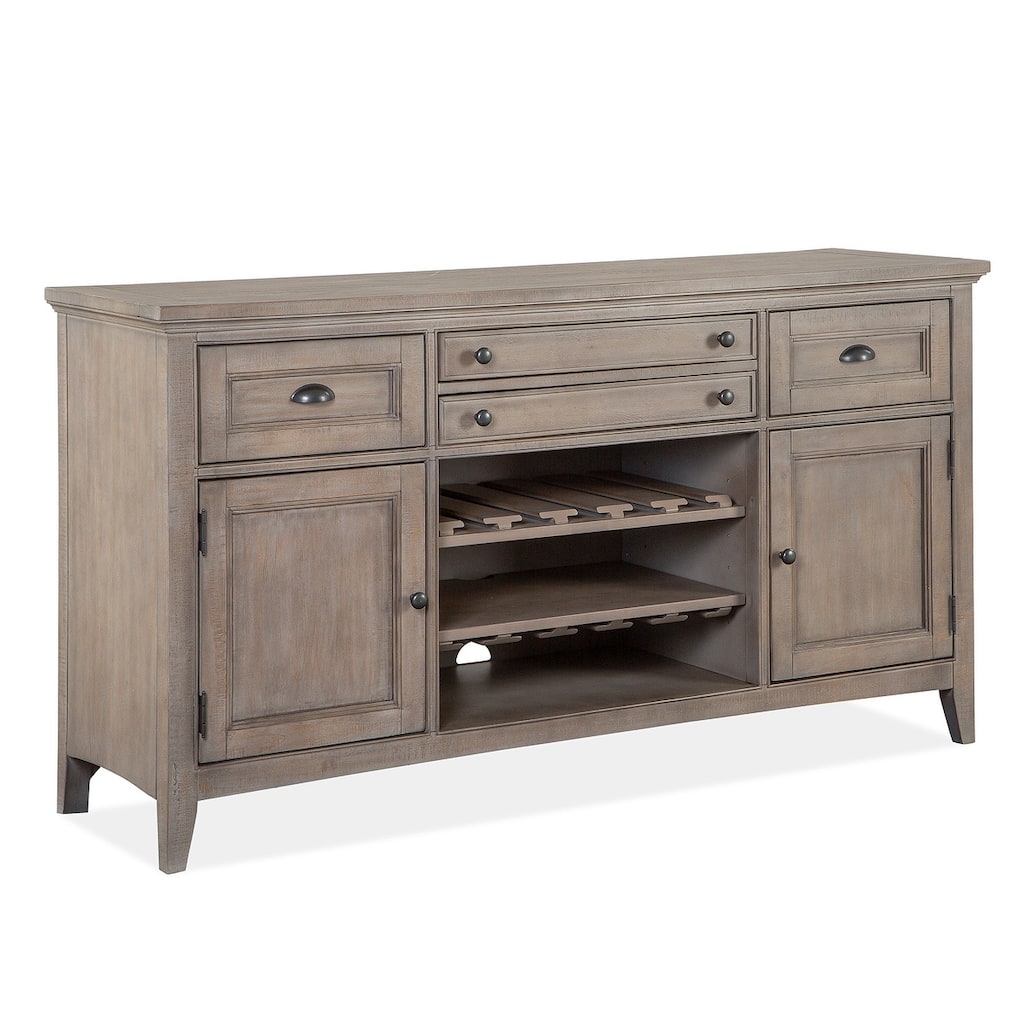 Magnussen Home Paxton Place Dovetail Grey Buffet - 66''W x 19''D x 36''H