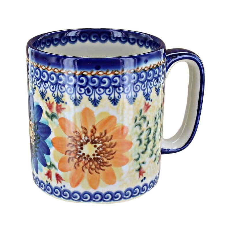 Blue Rose Polish Pottery Vena Mug - Autumn Burst