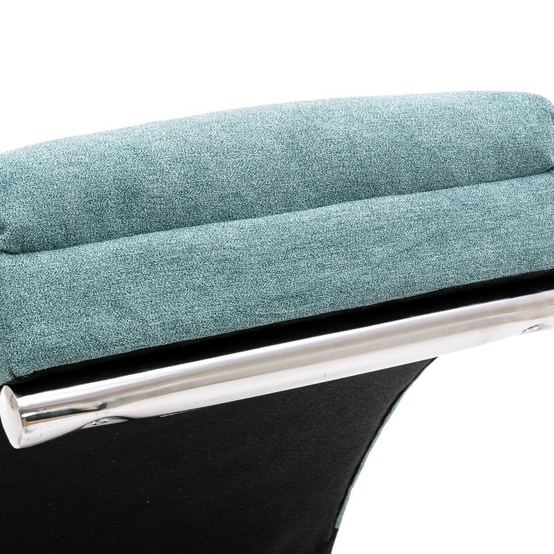 Teal Modern 21.65" High Back Upholstered Chaise Lounge Chair with Remote Control and Ergonomic Electric Massage