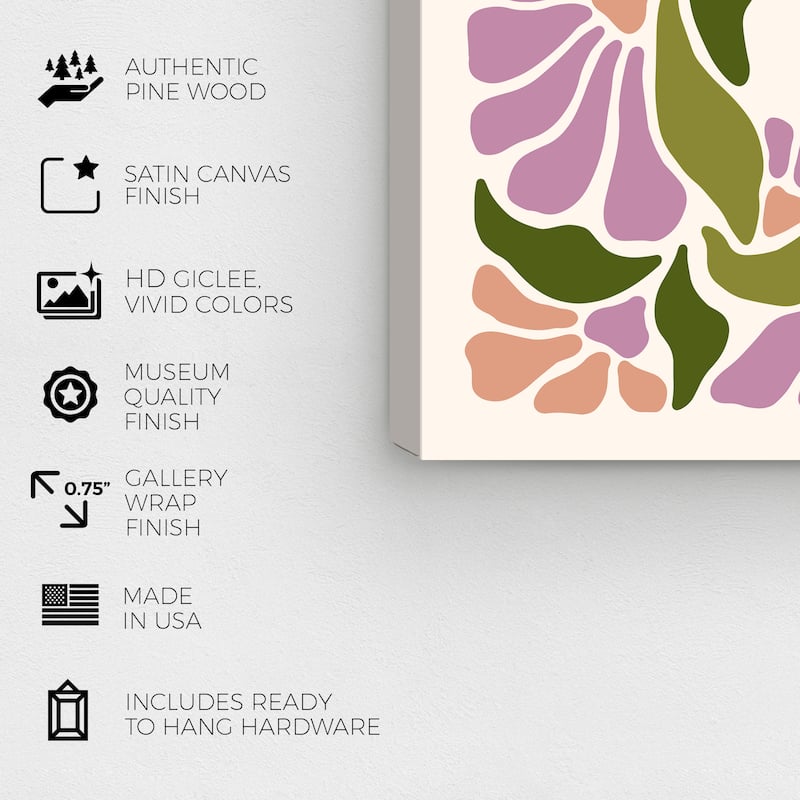 Wynwood Studio Canvas Typography and Quotes Cosmic Vibes Florals Purple Modern & Contemporary Wall Art Canvas Print
