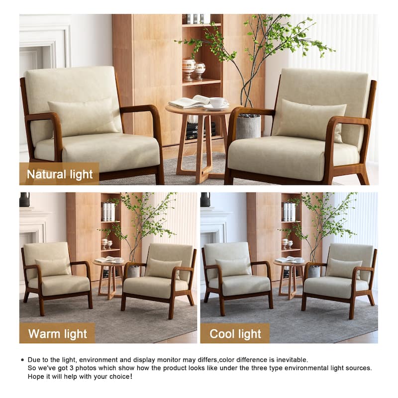 Upholstered Armchair Accent Chairs with Pillows Set of 2