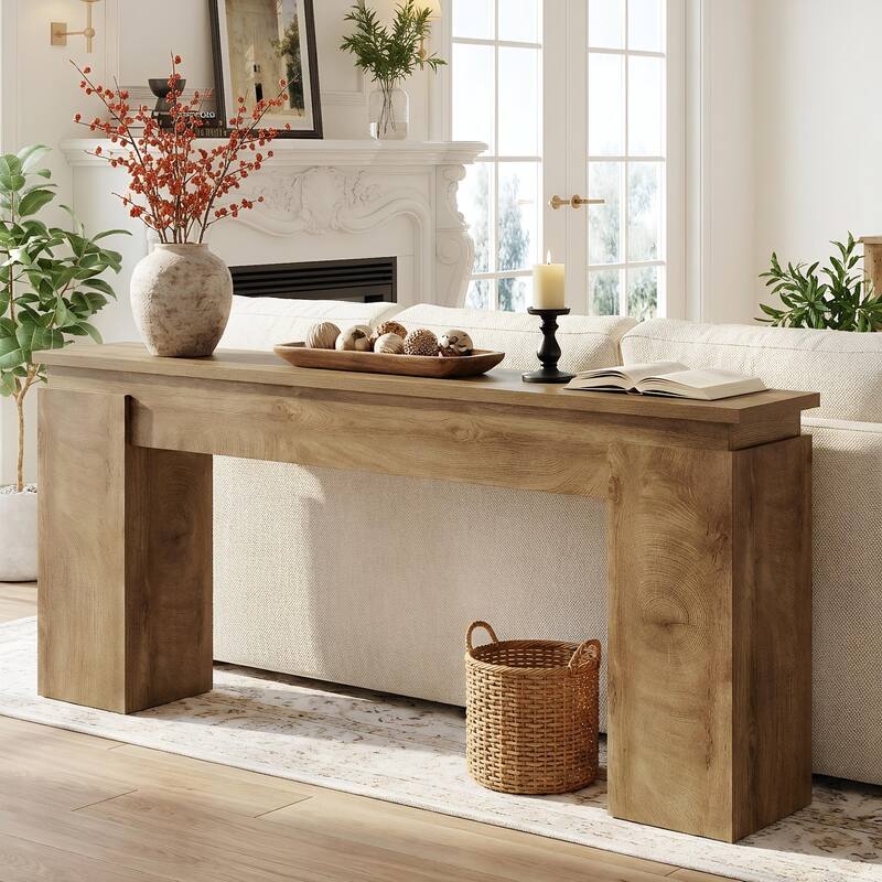 63-Inch Console Table, Farmhouse Sofa Table Behind The Couch
