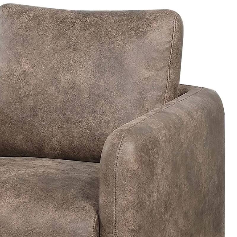 Wade Swivel Armchair, Square Frame, Auburn Red Faux Leather