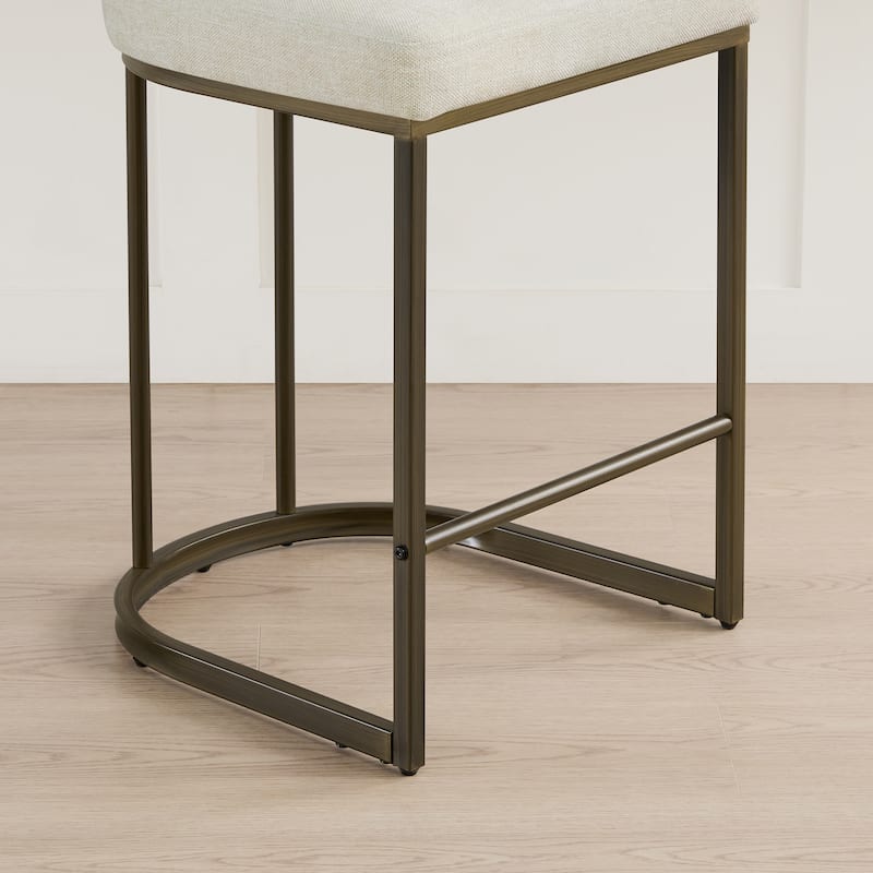 Arthur 26 inch Counter Height Bar Stool Set with Brass Frame