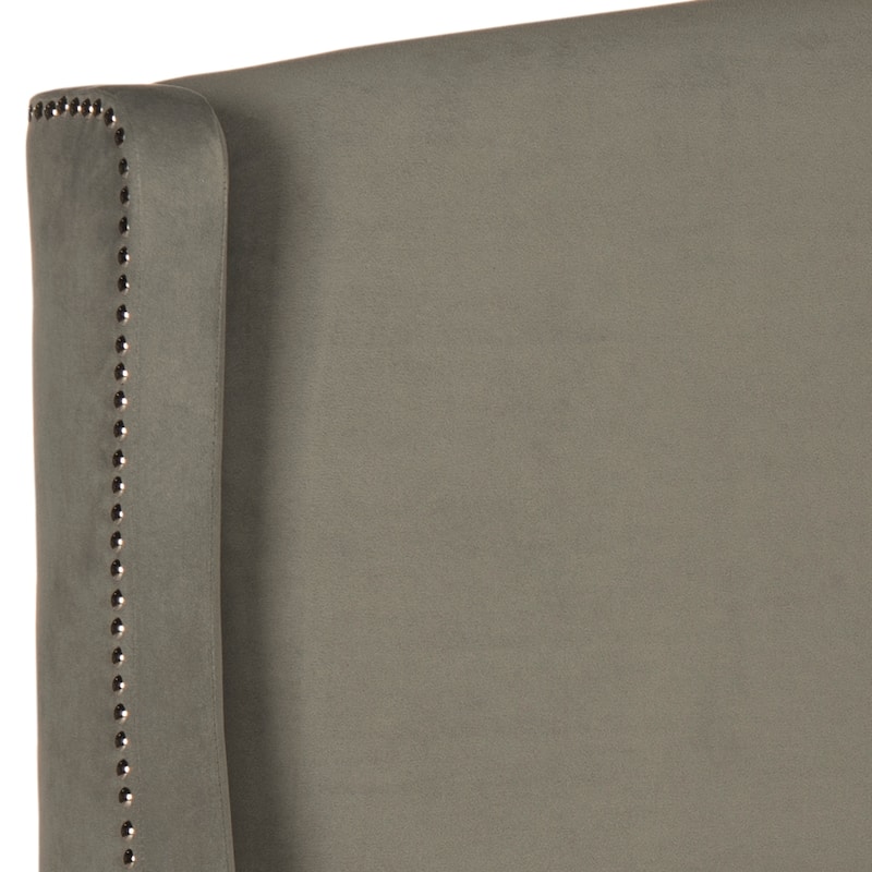 SAFAVIEH Zafirka Grey Wingback Linen Headboard (Twin)