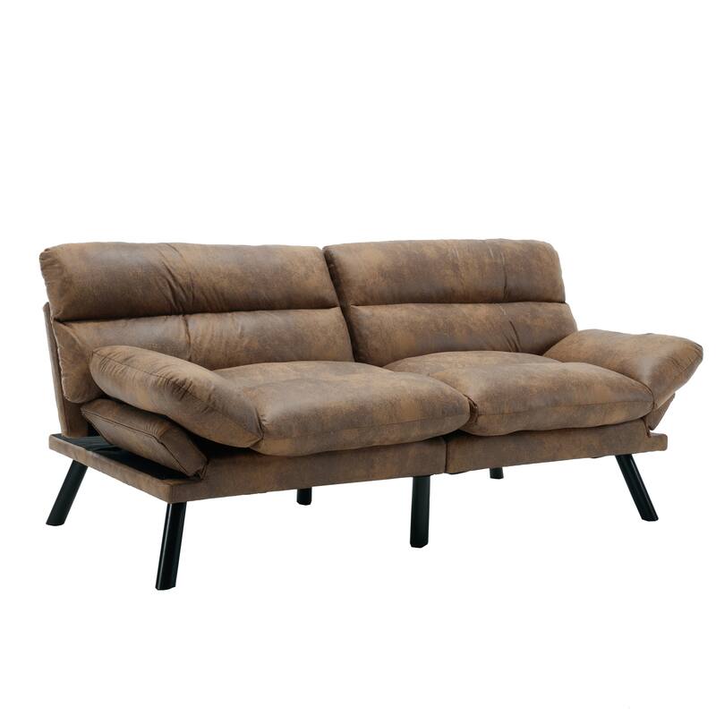 70.08" Teddy Fabric 2-Seater Loveseat Sofa with Thick Cushions, Metal Legs, and 600LB Weight Capacity
