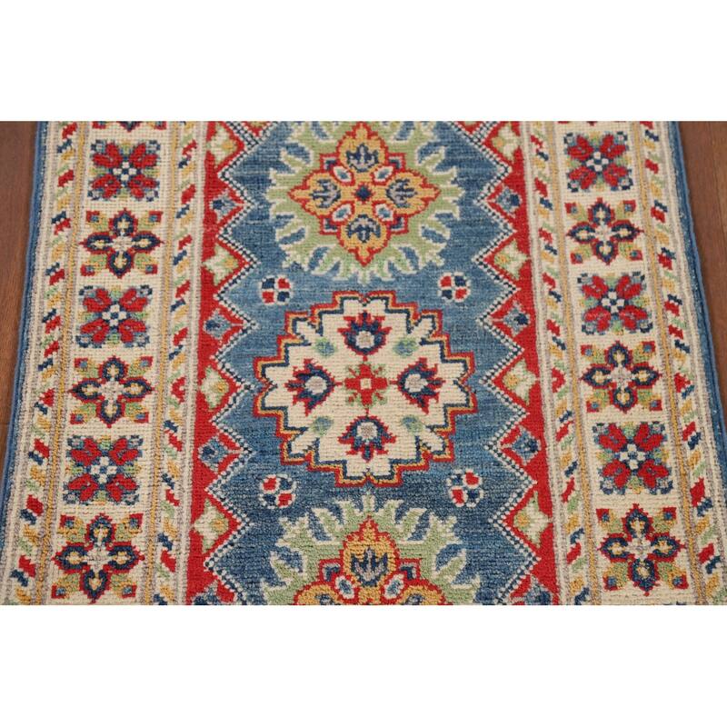 Blue Kazak Oriental Foyer Rug Hand-Knotted Accent Wool Carpet - 2'0" x 3'0"