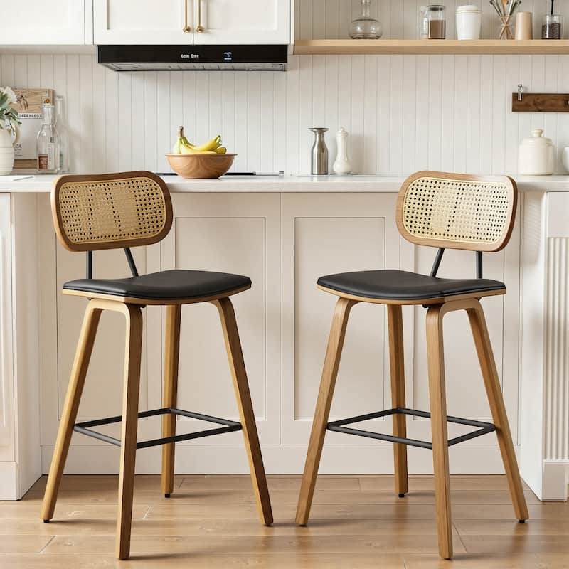 26-Inch Upholstered Counter/ Bar Stools Set of 2 or 3 - 35.1"H x 17.7"W x 19.5"D