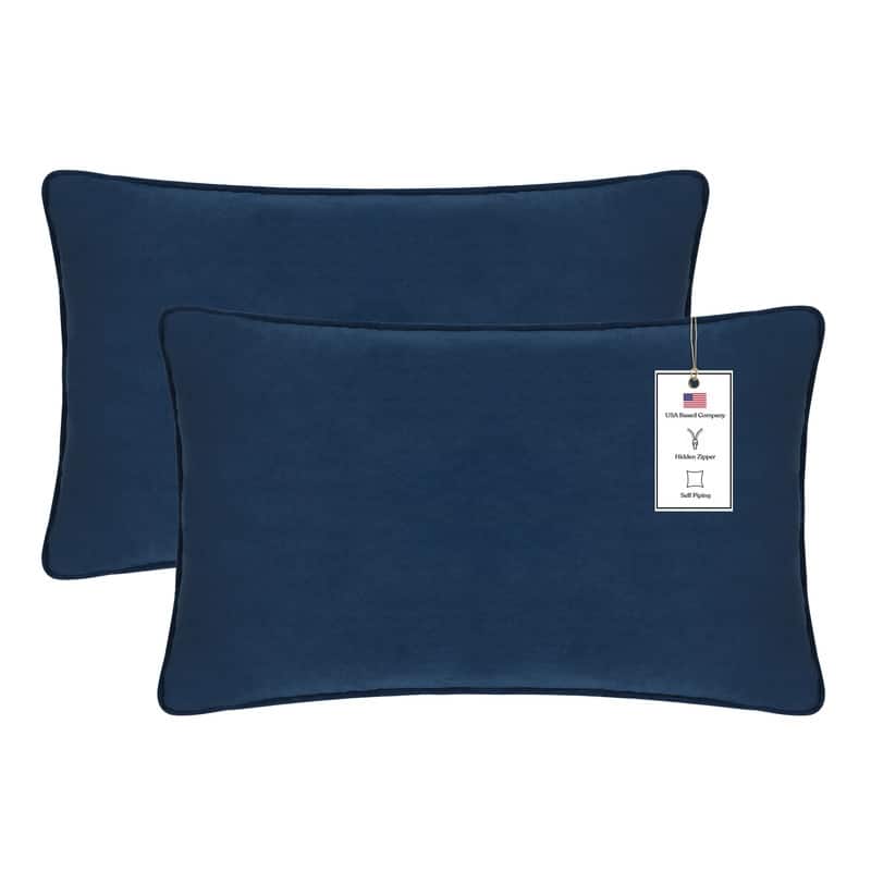 A1HC Set of 2 Luxurious Fine Soft Velvet Throw Pillow Covers Only, For Sofas, Beds, Vibrant Colors and Hidden Zipper