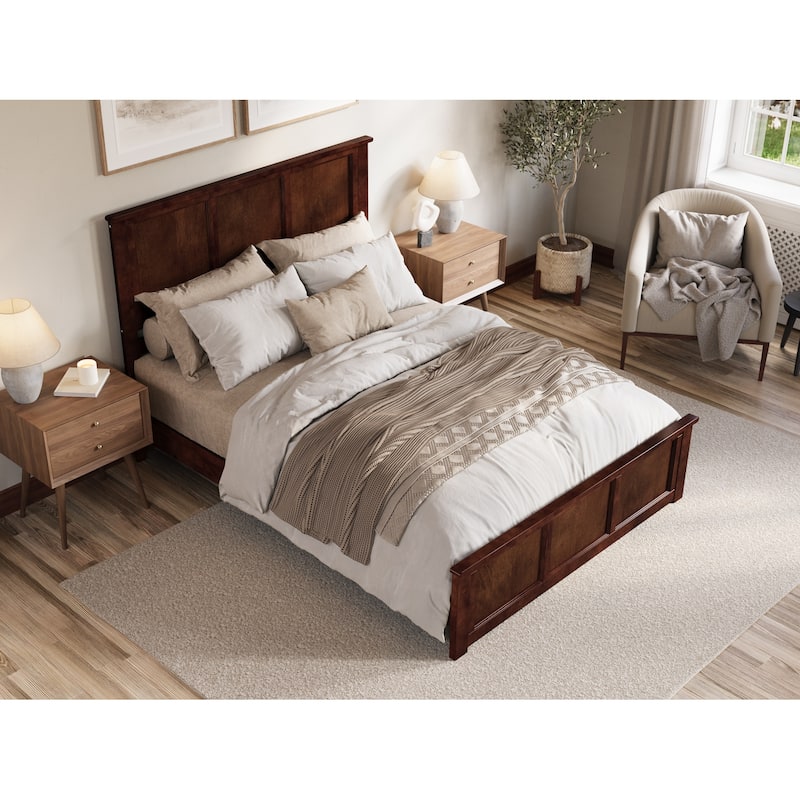 Charlotte Solid Wood Low Profile Platform Bed with Matching Footboard