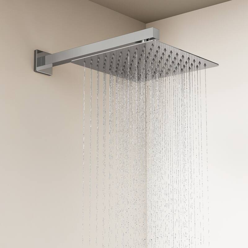 GRANDJOY Shower System 10" High Pressure Rainfall Shower Head with Handheld Spray Combo