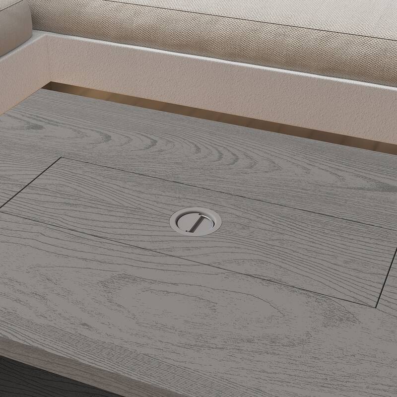 Outdoor Propane Fire Pit Table w/Hidden Tank Cabinet 50,000 BTU Gas Fire Table for Patio Deck CSA Certified