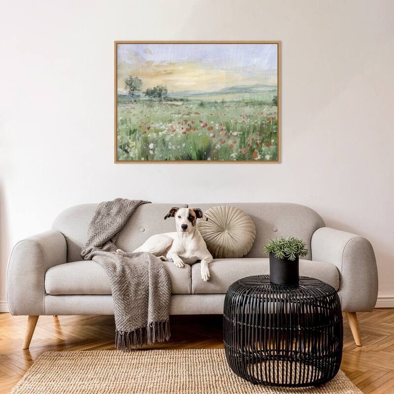 First Light on the Meadow by Danhui Nai Framed Canvas Wall Art Print