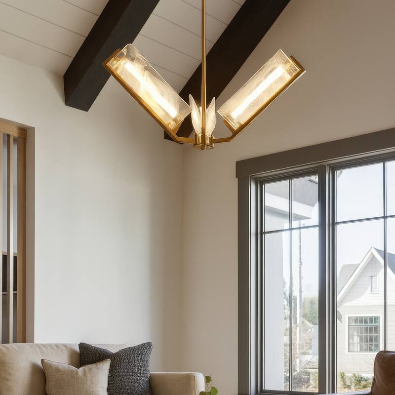 Varaluz Mingle 3-Light Chandelier - Satin Brass