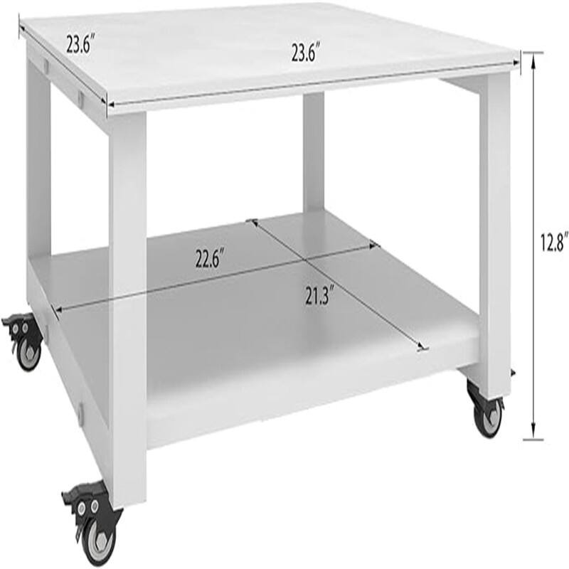 2 Tier Laser Printer Stand,23.6''x23.6''x12.6'' Large Printer Table - 23.6''x23.6''x12.6'' 