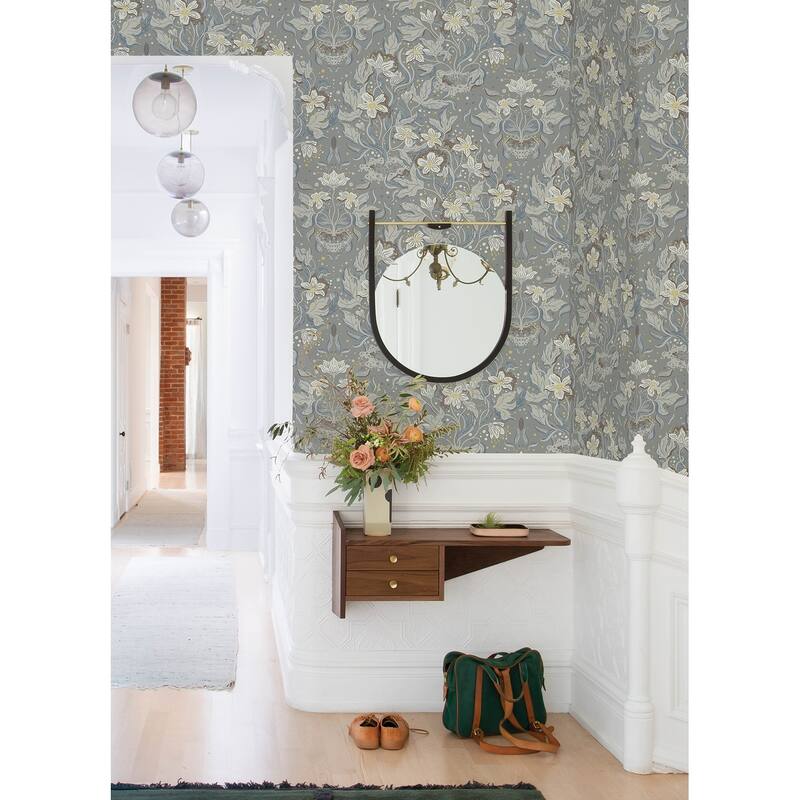 A-Street Prints Lisa Stone Floral Damask Wallpaper