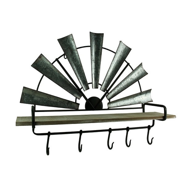 Galvanized shelf with best sale hooks