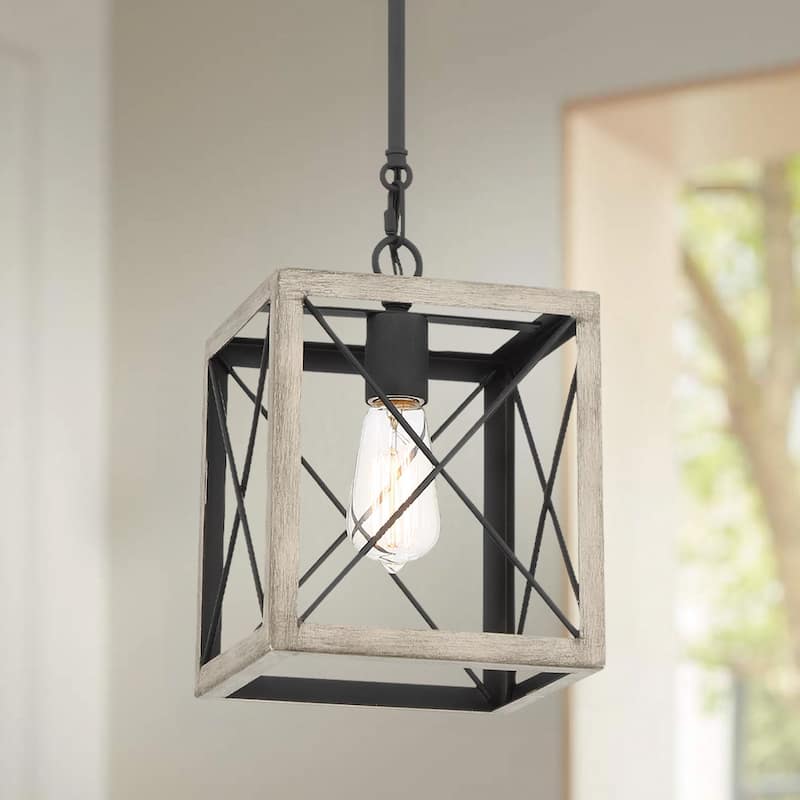 Kiro 1-light Modern Farmhouse Rectangle Pendant Light with UL Certified
