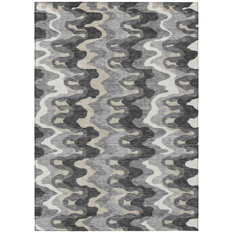 HomeRoots Abstract Transitional Rectangle Outdoor Rug