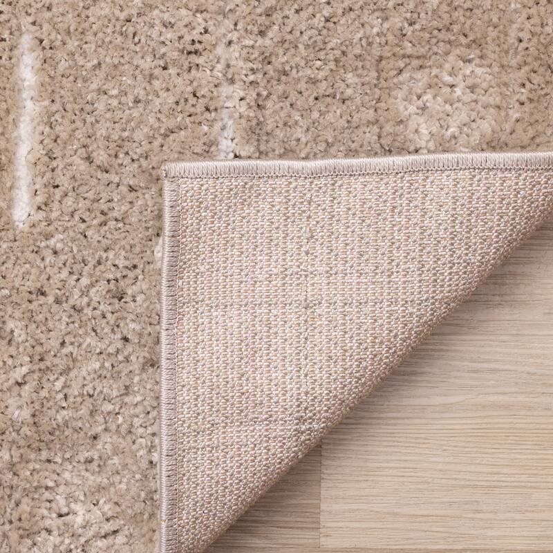 Trish Beige Cream Broken Stripes Area Rug