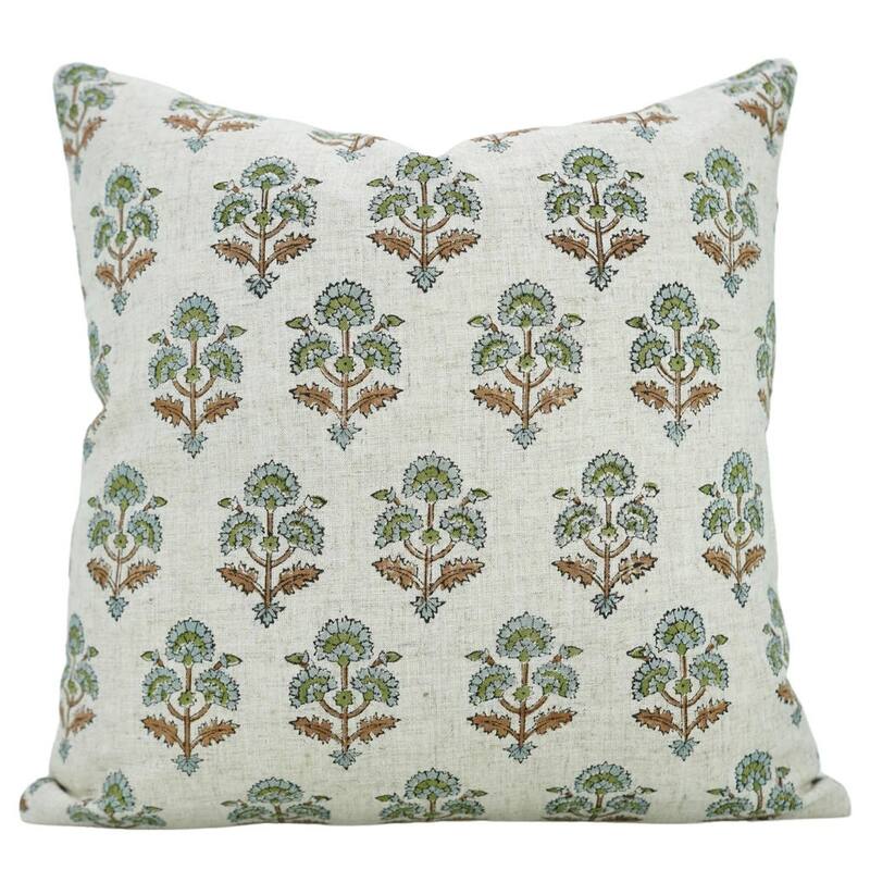 Fabdivine Pillow Cover Natural Home Style Fall Decor Block Print, Traffic Light