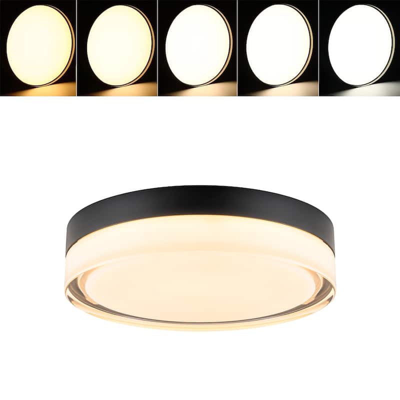 Modern Black Dome Dimple Glass Wall Sconce Frosted Clear Glass Flush Mount Light