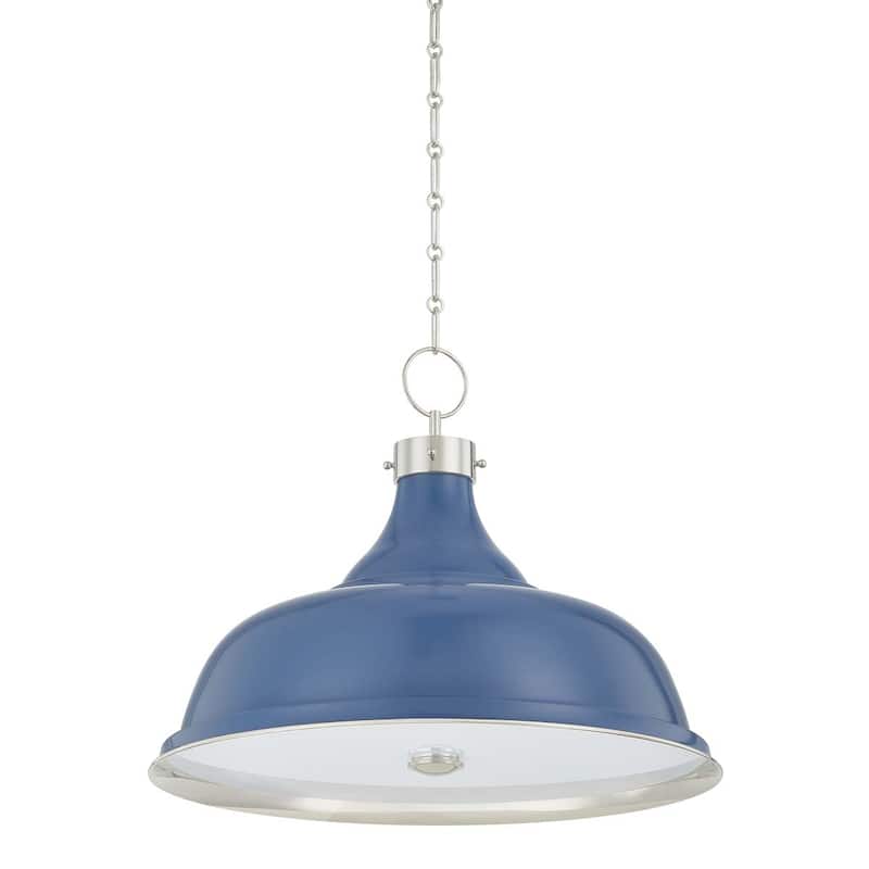 Hudson Valley Lighting MDS300L Painted No. 1 4 Light 24" Wide Pendant - Polished Nickel / Soft French Blue
