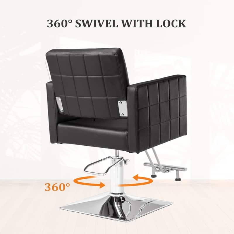 OmySalon PVC leather stainless steel foot operated for Salon Styling Chair, Hair Cutting Hairdressing Beauty Equipment - N/A