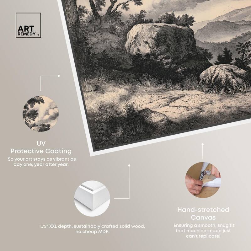 Chiaroscuro Cliffs Canvas by Art Remedy