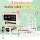 preview thumbnail 4 of 12, Solid Wood Full Size House Bed with Ladder and Storage Drawers and 2 Blackboard for Home