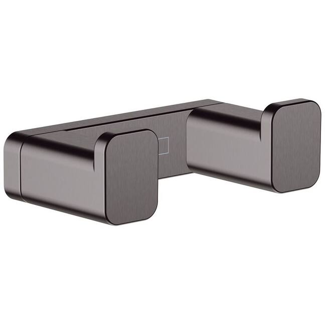 Hansgrohe 41755 AddStoris Double Robe Hook - Brushed Black Chrome