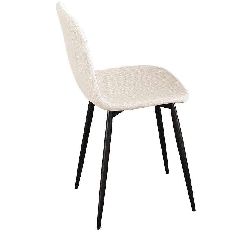 Modern Fabric Dining Chair Set of 4, Armless Side Chair with Iron Legs